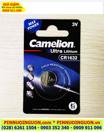 Camelion CR1632; Pin 3v lithium Ultra Camelion CR1632 chính hãng (Loại Vỉ 1viên)